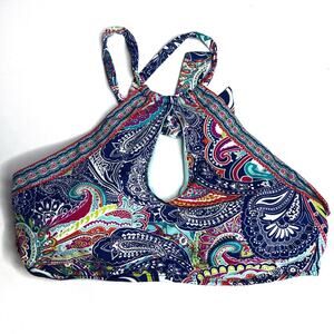 Liz Claiborne Paisley Print Swim Bikini Top